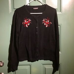 Sourpuss Rockabilly Style Red Sparrow Cardigan XL